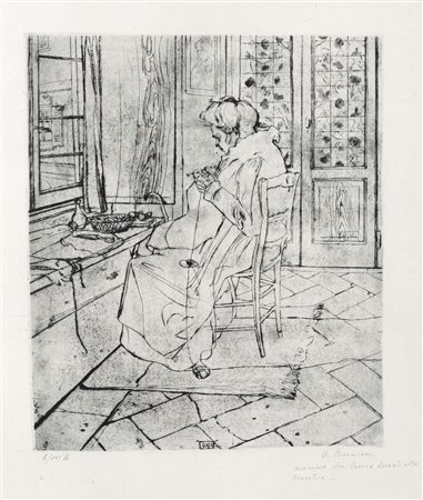 Umberto Boccioni (1882-1916), Mamma che lavora davanti alla finestra...