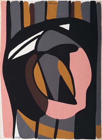 Galliano Mazzon (1896-1978), Senza Titolo, 1947 tempera su cartone, cm 67x48...