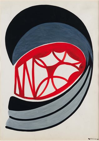 Galliano Mazzon (1896-1978), Senza Titolo, 1949 tempera su cartone, cm 70x50...