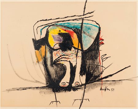Roberto Crippa (1921-1972), Senza Titolo, 1959 pastello su carta, cm 71x88,...