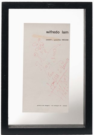 Wifredo Lam (1902-1982), Senza titolo, 1960 carta per invito mostra Galleria...