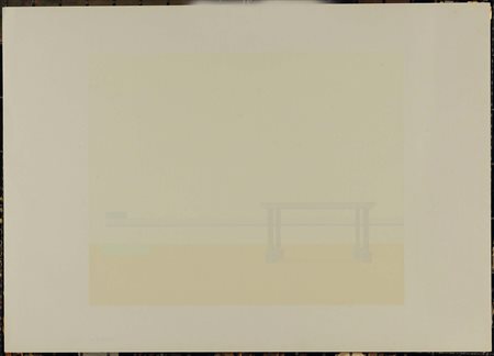 Antonio Calderara (1903-1978), Paesaggio, 1977 serigrafia a colori, cm 50x70,...