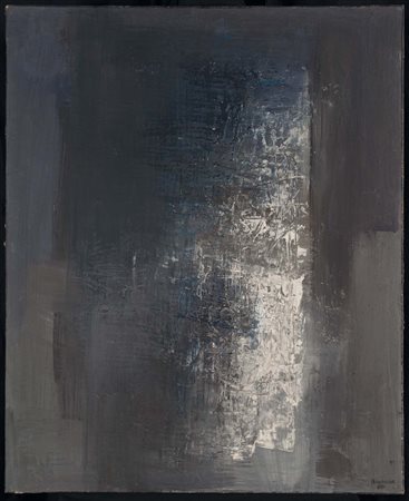 Mario Bionda (1913-1985), Luce Verticale, 1960 olio su tela, cm 81x100,...