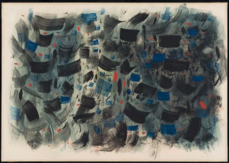 Tancredi (1927-1964), Composizione tempera su carta, cm 100x70 firmato in...