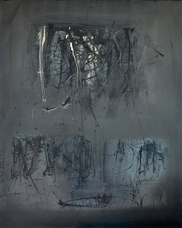 Emilio Scanavino (1922-1986), Paesaggio, 1958 olio su tela, cm 100x81,...