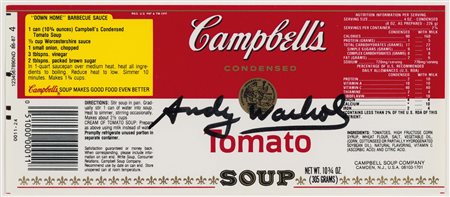 Andy Warhol (1928-1987), Campbell etichetta firmata in alcuni esemplari, cm...