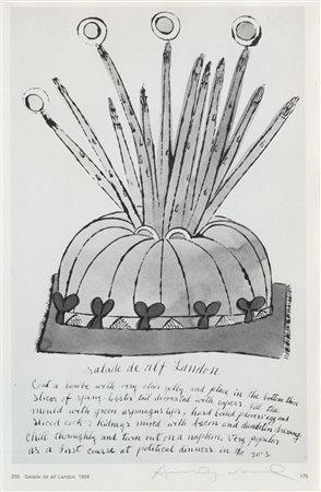 Andy Warhol (1928-1987), Cake offset in bianco e nero, cm 28x21, firmato in...
