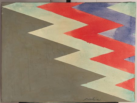 Hsiao Chin (1935), Senza titolo, 1961 olio su tela, cm 80x60, firmato in...