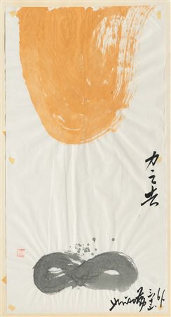 Hsiao Chin (1935), Senza titolo acquarello e china, cm 57x30, firmato e...