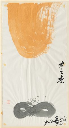 Hsiao Chin (1935), Senza titolo acquarello e china, cm 57x30, firmato e...