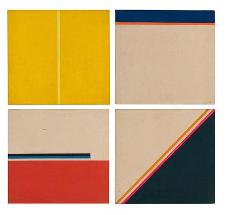 Hsiao Chin (1935), Contemplation, 1968 Multiplo su tela dipinto a mano, cm...