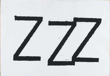 Jannis Kounellis (1936), Senza Titolo, 1963 olio su cartone, cm 70x100...