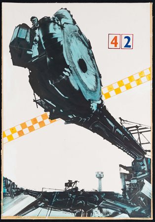 Gianni Bertini (1922-2010), Senza Titolo, 1972 bozzetto per serigrafia, cm...