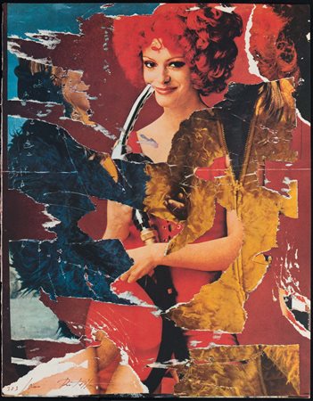 Mimmo Rotella (1918-2006), La benzinara, 1974 litografia off set, cm 69x87,...
