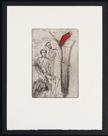Mimmo Paladino (1948), Senza Titolo, 1980 acquaforte e calcografia, cm 30x40,...
