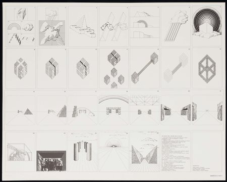 Super Studio, Un viaggio nella ragione, 1970 serigrafia su carta, cm 69x87 ed...