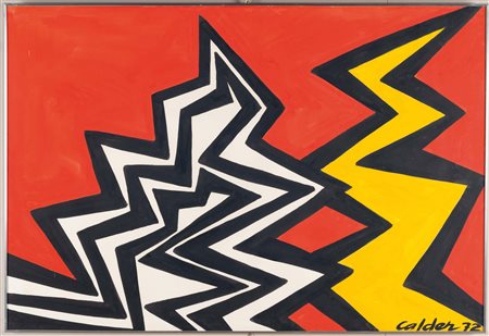 Alexander Calder (1898-1976), Eclairs, 1972 gouache, cm 75x110 firmato e...