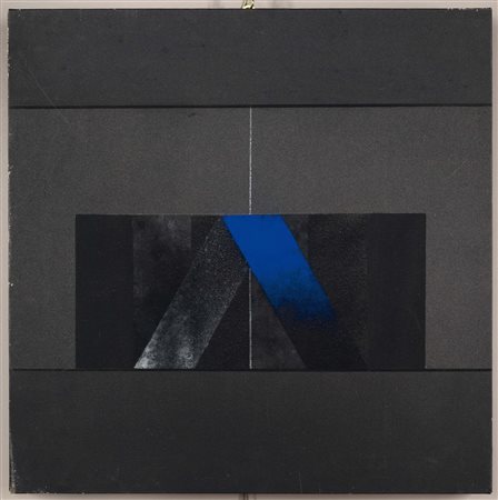 Walter Valentini (1928), Azzurro acrilico e pigmenti su tela, cm 50x50