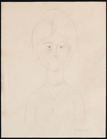 Antonio Bueno (1918-1984), Adolescente, 1969 matita su cartoncino, cm 43x33,...