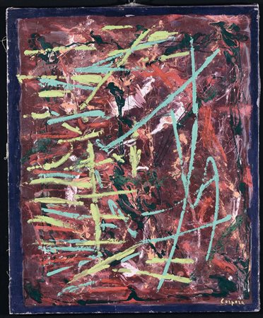 Antonio Corpora (1909-2004), Il viaggio, 1988 acrilico su tela, cm 60x73,...