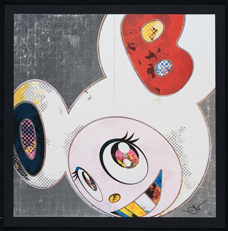 Takashi Murakami (1962), Dob, in Pure white robe (blue and red), 2013 stampa...