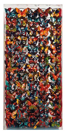 Marcello Lo Giudice (1955), Primavera del Botticelli, 2007 farfalle smaltate...