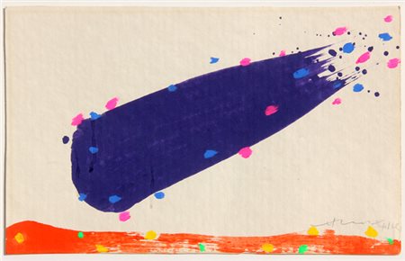 CHIN HSIAO La meteora acrilico su cartoncino cm. 19 X 31 Firma 'Hsiao Chin'...