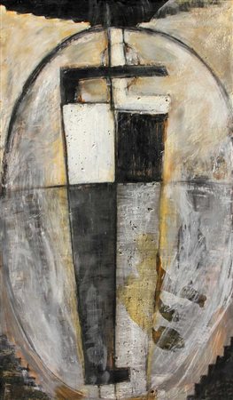 CECCOBELLI BRUNO Sempre di mattina 1984 zolfo, smalto, carboncino, creta su...