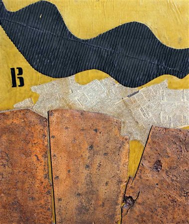 CRIPPA ROBERTO Landscape 1963 collage e sughero su tavola cm. 72.5 X 60...