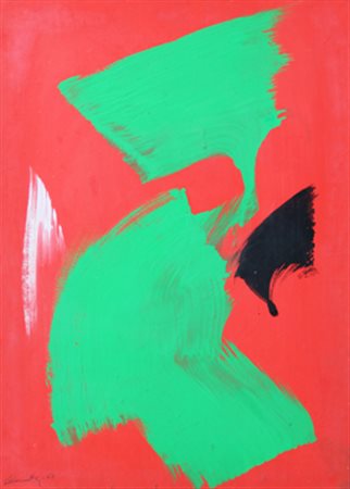 SCHENEIDER GERARD DI - I 1970 acrilico su carta intelata cm. 75.5 X 53.6...