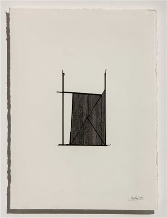 UNCINI GIUSEPPE Senza titolo 1995 collage, cartoncino e ferro su carta cm. 38...