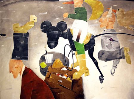 TADINI EMILIO Qualche inverno olio su tela cm. 97 X 130 Firma, titolo...