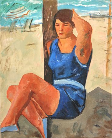 FUNI ACHILLE Figura 1929 olio su tela cm. 85 X 69 Firma 'A. Funi' (in basso a...