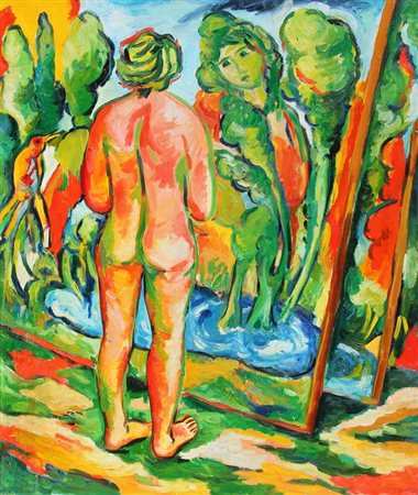 GERMANA' MIMMO Foresta 1990 olio su tela cm. 120 X 100 Firma, data, titolo...