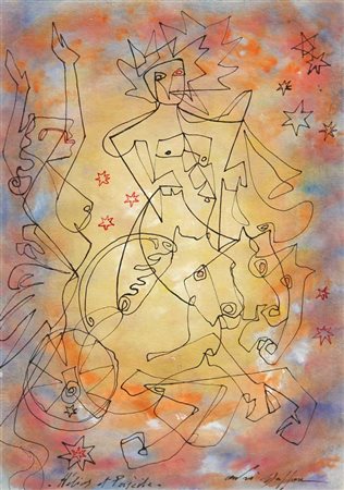 MASSON ANDRE' Helios et Perseide 1927 tecnica mista su cartoncino cm. 34 X...