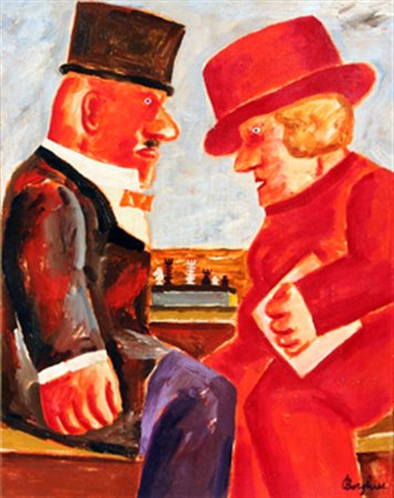 BORGHESE FRANZ Senza titolo olio su tela cm. 50 X 40 Firma 'Borghese' (in...