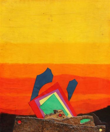 CRIPPA ROBERTO Senza titolo 1970 collage e sugheri su tavola cm. 92 X 73...