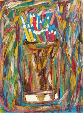 RUSCONI EDOARDO FORTUNATO Colors 2 2010 olio su tela cm. 70 X 50 Firma...