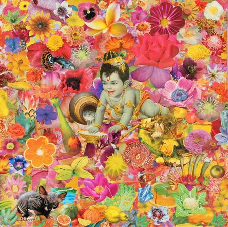 CARDENA FELIPE Riti d'iniziazione 2010 collage su tela cm. 80 X 80 Titolo,...