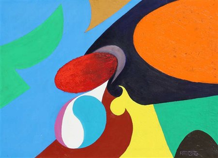 SPIRONELLO UMBERTO (FUTURSIRO) Attrazioni stellari DYO 1988 olio su tela cm....