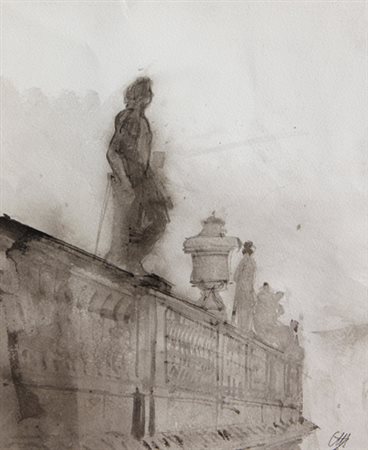 ANNIGONI PIETRO Senza titolo 1975 tecnica mista su carta cm. 30 X 24 Sigla...