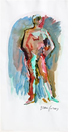 FO DARIO Senza titolo 2003 tecnica mista su cartoncino cm. 70 X 35 Firma,...