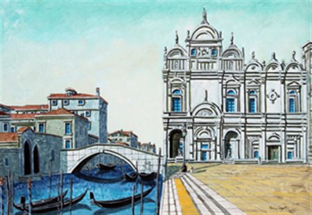 CAPUTO TONINO Scuola nuova San Marco olio su tela cm. 40 X 60 Firma 'Tonino...