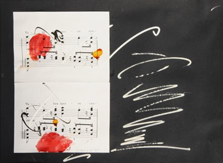 CHIARI GIUSEPPE Senza titolo tecnica mista su carta cm. 50 X 70 Firma...