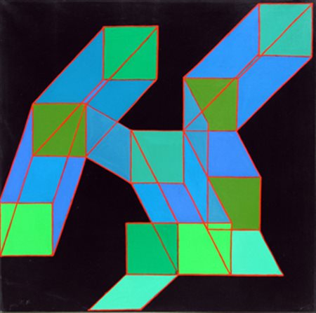 PERILLI ACHILLE La punta dell'iceberg 1981 tecnica mista su tela cm. 60 X 60...