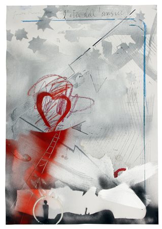 FIORONI GIOSETTA ...l'età dell'ansia 2000 tecnica mista su cartoncino cm. 100...