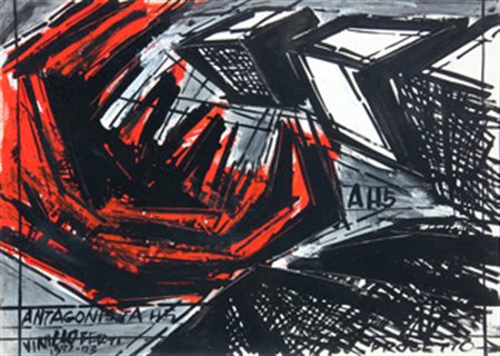 BERTI VINICIO Antagonista AH5 1972 olio su tela cm. 50 X 70 Datazione doppia:...