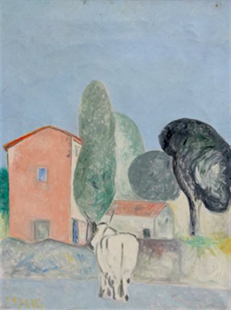 CESETTI GIUSEPPE Paesaggio 1960 olio su tela cm. 80 X 60 Firma 'Cesetti' (in...