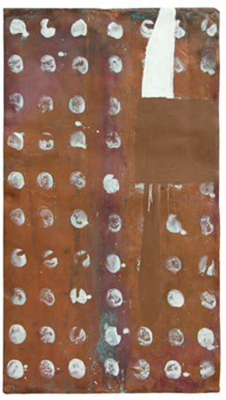 BROWN JAMES Senza titolo 1990 acrilico su rame cm. 134 X 74 Firma, data...