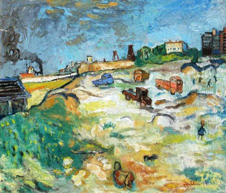 GENTILINI FRANCO Periferia 1947 olio su tela cm. 60 X 70 Firma, data...